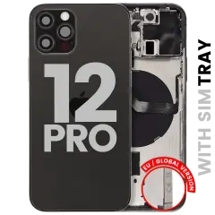 Back Housing W/ Small Parts For iPhone 12 Pro (EU / Global Version) (Used OEM Pull: Grade C) (Graphite)