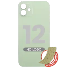 Back Glass With 3M Adhesive For iPhone 12 (No Logo / Large Camera Hole) (Green)