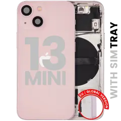 Back Housing W/ Small Parts For iPhone 13 Mini (EU / Global Version) (Used OEM Pull: Grade C) (Pink)
