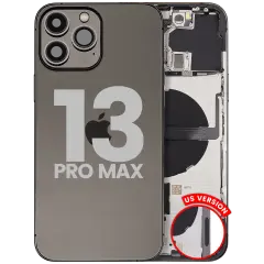 Back Housing W/ Small Parts For iPhone 13 Pro Max (US Version) (Used OEM Pull: Grade A) (Graphite)