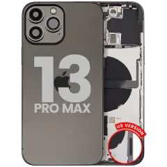 Back Housing W/ Small Parts For iPhone 13 Pro Max (US Version) (Used OEM Pull: Grade B) (Graphite)