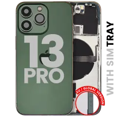 Back Housing W/ Small Parts For iPhone 13 Pro (EU / Global Version) (Used OEM Pull: Grade C) (Alpine Green)