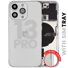 Back Housing W/ Small Parts For iPhone 13 Pro (EU / Global Version) (Used OEM Pull: Grade B) (Silver)