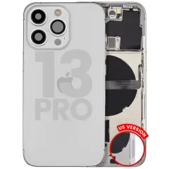 Back Housing W/ Small Parts For iPhone 13 Pro (US Version) (Used OEM Pull: Grade A) (Silver)