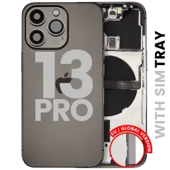 Back Housing W/ Small Parts For iPhone 13 Pro (EU / Global Version) (Used OEM Pull: Grade A) (Graphite)