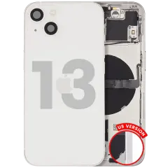 Back Housing W/ Small Parts For iPhone 13 (US Version) (Used OEM Pull: Grade B) (Starlight)