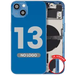 Back Housing W/ Small Parts For iPhone 13 (US Version) (Aftermarket Plus) (Blue)