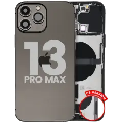 Back Housing W/ Charging Port Flex & Small Parts  For iPhone 13 Pro Max (US Version) (Used OEM Pull: Grade B) (Graphite)