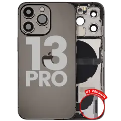 Back Housing W/ Charging Port Flex & Small Parts  For iPhone 13 Pro (US Version) (Used OEM Pull: Grade B) (Graphite)
