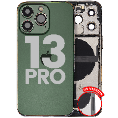 Back Housing W/ Charging Port Flex & Small Parts  For iPhone 13 Pro (US Version) (Used OEM Pull: Grade C) (Alpine Green)