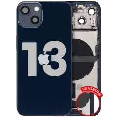 Back Housing W/ Charging Port Flex & Small Parts  For iPhone 13 (US Version) (Used OEM Pull: Grade C) (Midnight)
