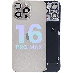 Back Glass w/ MagSafe Magnet & NFC & Flashlight Flex For iPhone 16 Pro Max (Service Pack) (Natural Titanium)