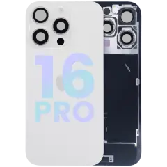 Back Glass w/ MagSafe Magnet & NFC & Flashlight Flex For iPhone 16 Pro (Service Pack) (White Titanium)