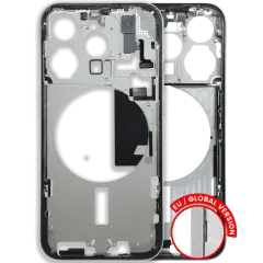 Mid-Frame Housing  W/ Small Parts For iPhone 15 Pro (EU / Global Version) (Used OEM Pull: Grade C) (White Titanium)