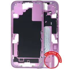 Mid-Frame Housing  W/ Small Parts For iPhone 16 (EU / Global Version) (Used OEM Pull: Grade B) (Pink)