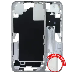 Mid-Frame Housing  W/ Small Parts For iPhone 16 Plus (EU / Global Version) (Used OEM Pull: Grade B) (White)