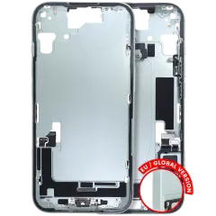 Mid-Frame Housing  W/ Charging Port Flex & Small Parts  For iPhone 15 (EU / Global Version) (Used OEM Pull: Grade B) (Green)
