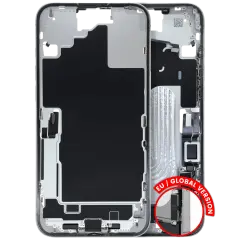 Mid-Frame Housing  W/ Charging Port Flex & Small Parts  For iPhone 16 Plus (EU / Global Version) (Used OEM Pull: Grade A) (White)