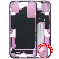 Mid-Frame Housing  W/ Small Parts For iPhone 16 (US Version) (Used OEM Pull: Grade B) (Pink)