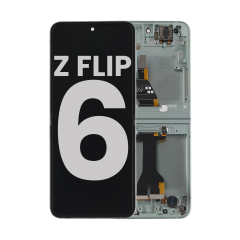 Inner OLED Assembly With Frame For Samsung Galaxy Z Flip 6 5G (US &amp; International) (Used OEM Pull : Grade B/C) (Mint)