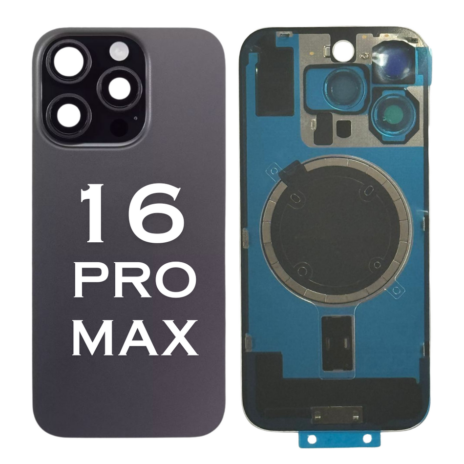 Back Glass With Steel Plate And Magnet For iPhone 16 Pro MAX-BLACK