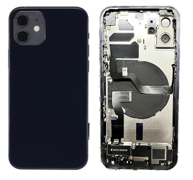 iPhone 12 Housing with Half Parts Black – GLCellPhoneParts